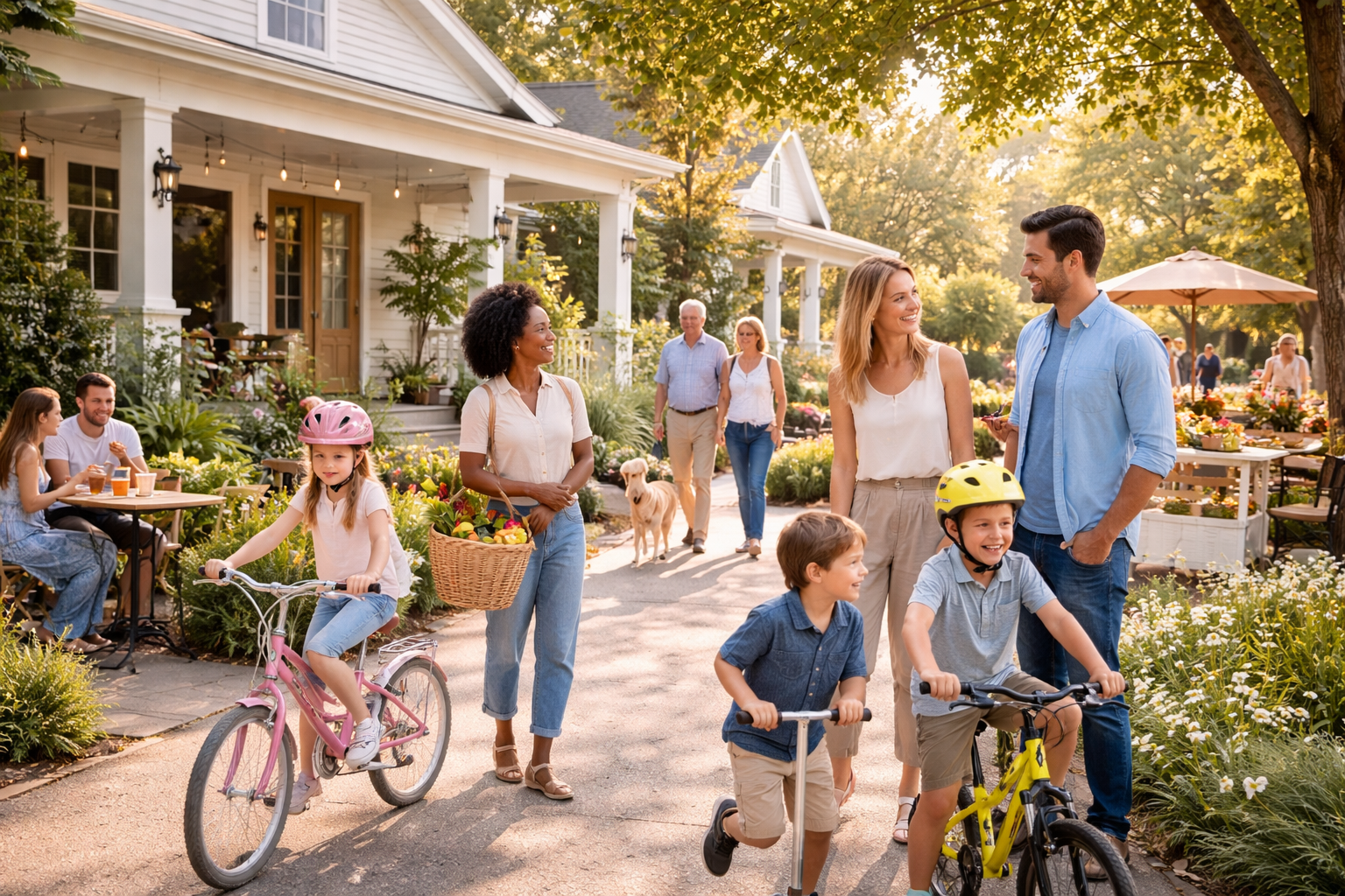 Neighborhood community scene