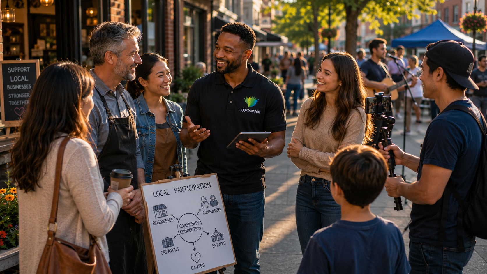 Community Coordinator introducing creators, businesses, and consumers