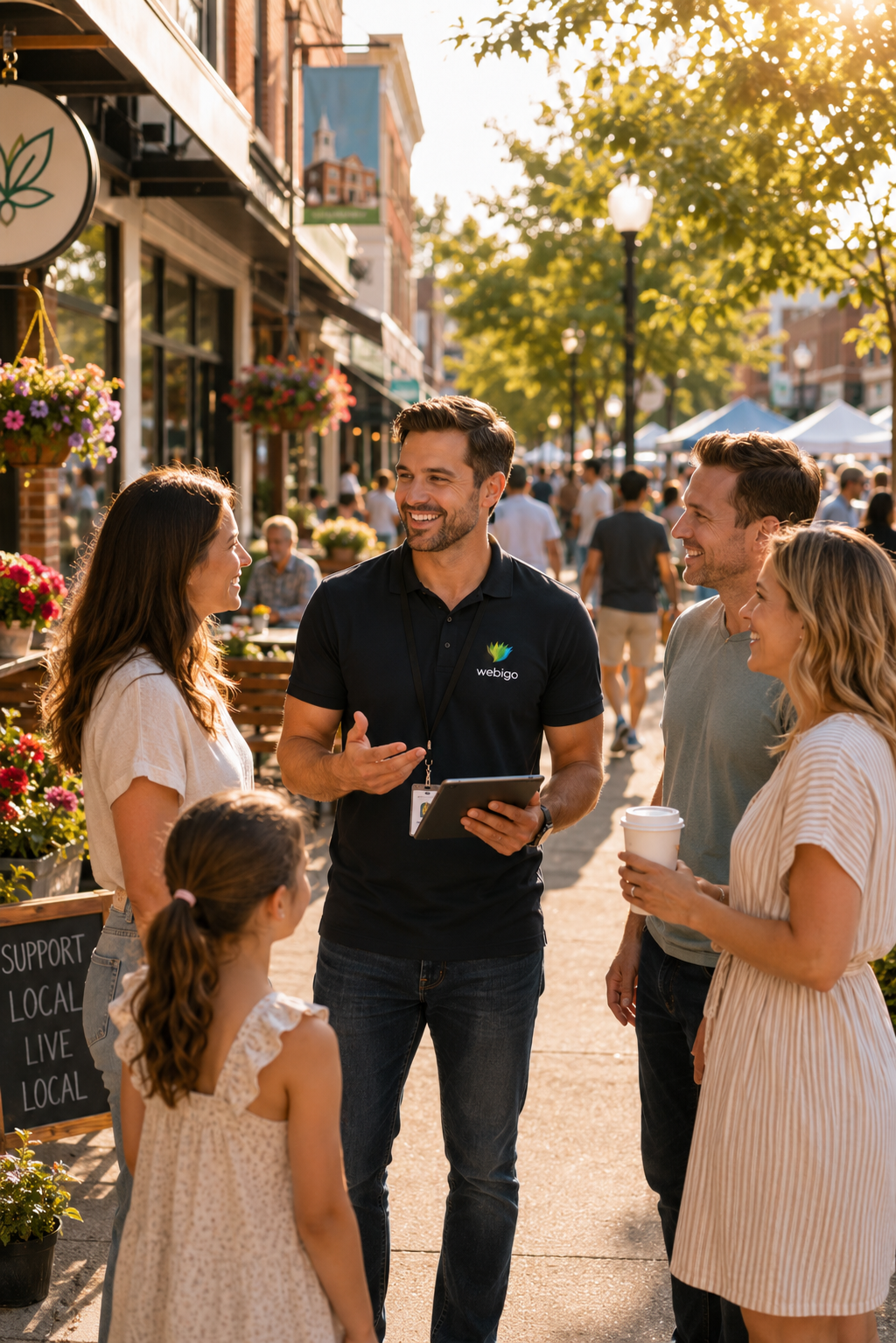 Thriving community with local businesses, consumers, events, and participation